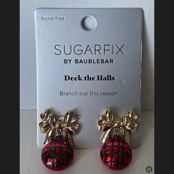 Sugarfix BaubleBar Ornament Dangle Earrings New DECK THE HALLS - Picture 1 of 5